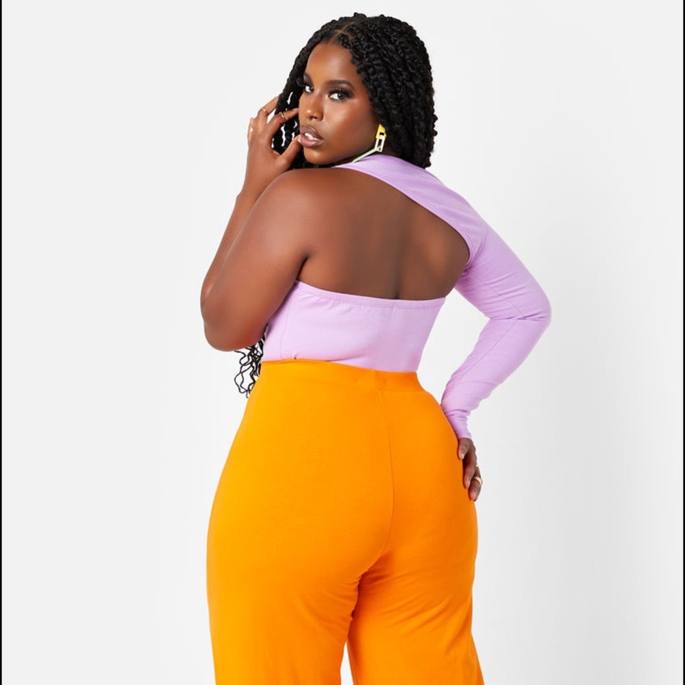 🆕 Rebdolls Bianca Cold Shoulder Bodysuit Purple 2X - Picture 4 of 4